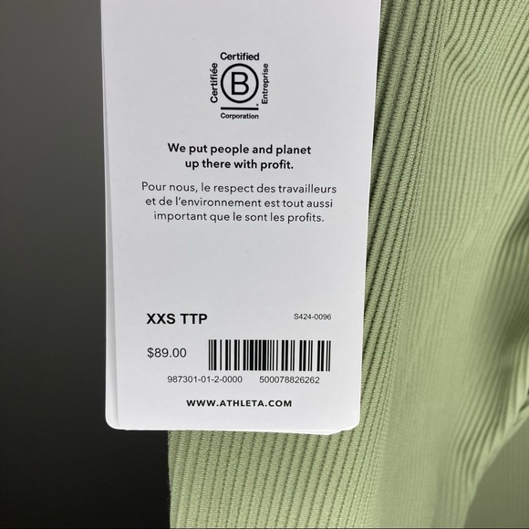 NWT ATHLETA Elation Rib Crop Flare Green Pants XXS - Picture 4 of 5
